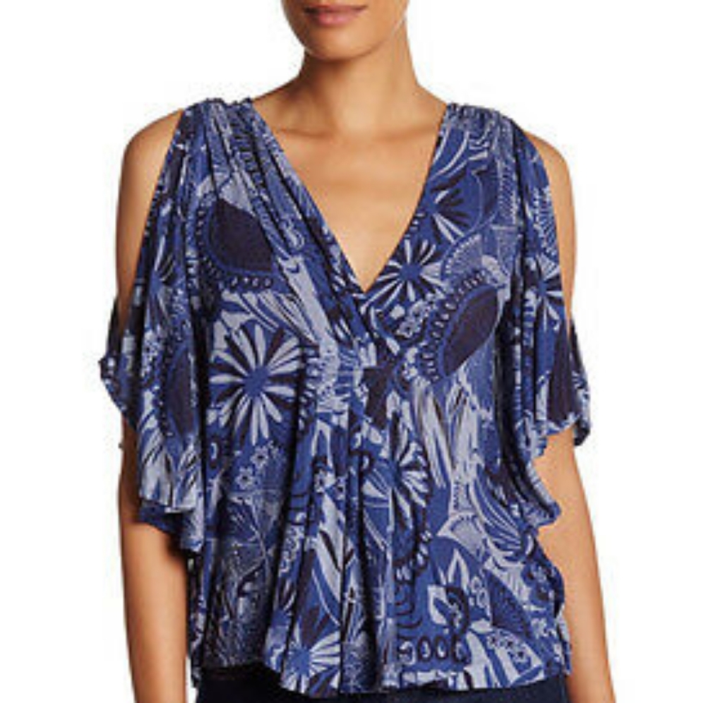 Free People Printed Plunge Off the Shoulder Top